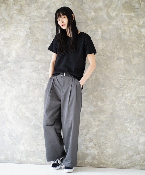 zootie（ズーティー）の「汗しみない Tシャツ［スタンダード］（Tシャツ/カットソー・レディース・グレイッシュブルー/ブラック/ネイビー系/レッド系その他/オフホワイト/ライトカーキ/ライトオレンジ系/杢グレー/ダークカーキ/モカ/イエロー系その他/ラベンダー/アイボリー/ネイビー・3L/L/LL/M）」の20枚目の写真