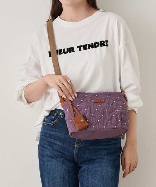 toleur(トーラ)の「【toleur】ステッチドット刺繍ショルダーバック 13050(ショルダーバッグ・レディース・パープル/ブラック・FREE)」の2枚目の写真