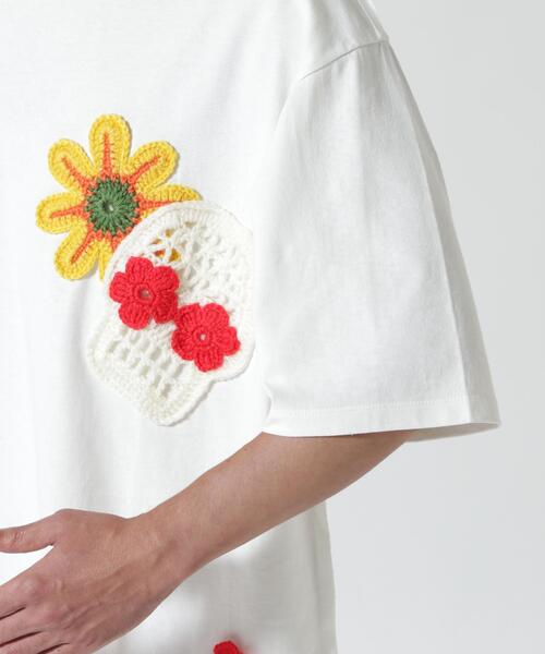 DISCOVERED（ディスカバード）の「DISCOVERED（ディスカバード） 別注MEXICAN SKULL CROCHET S/S TEE / クロシェ半袖Tシャツ（Tシャツ/カットソー・メンズ・ホワイト/ブラック/グレー・1/3）」の15枚目の写真