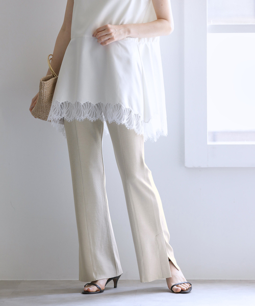 La TOTALITE(ラトータリテ)の「【洗える】CHIGNON/シニヨン ソフトリブフレアパンツ(その他パンツ・レディース・ベージュ/ブラック・38/36)」の13枚目の写真
