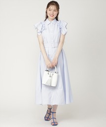 2WAYドロストスリーブストライプワンピース