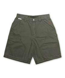 WASHED CANVAS CARPENTER BERMUDA PANTS KHAKI