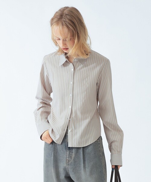 Ray BEAMS（レイビームス）の「ストライプ 切替 シャツ（シャツ/ブラウス・レディース・サックスブルー/ベージュ・ONE SIZE）」の18枚目の写真