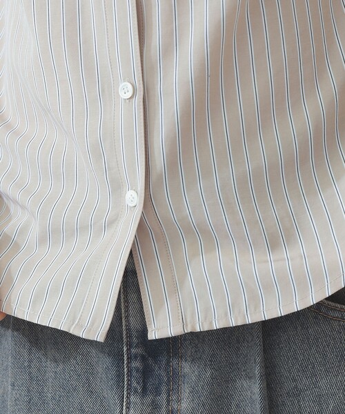 Ray BEAMS（レイビームス）の「ストライプ 切替 シャツ（シャツ/ブラウス・レディース・サックスブルー/ベージュ・ONE SIZE）」の4枚目の写真