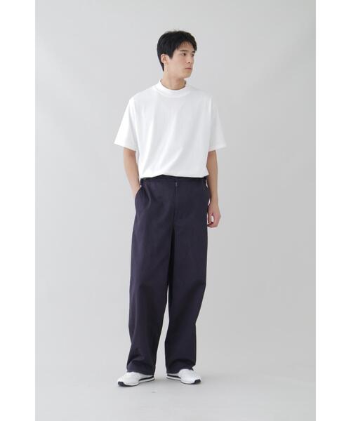 YLEVE（イレーヴ）の「Ｙ / ORGANIC COTTON JERSEY MOCK NECK S/S T（Tシャツ/カットソー・メンズ・ネイビー/ホワイト・4/1）」の3枚目の写真