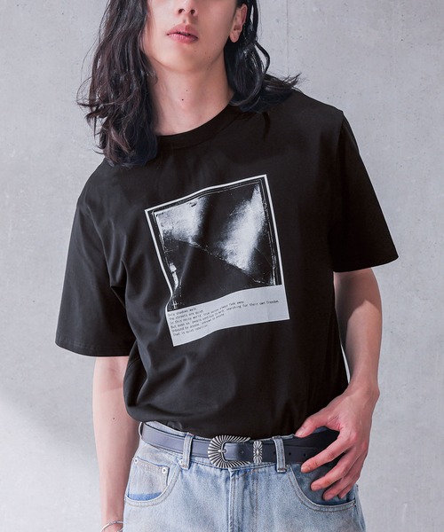 MDR(エムディアール)の「グラフィックプリントコンパクト半袖Tシャツ(Tシャツ/カットソー・メンズ・ブラック/オフホワイト・M/L)」の2枚目の写真
