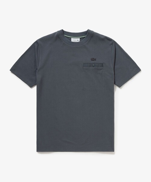 LACOSTE(ラコステ)の「グログランポケットワントーンTシャツ(Tシャツ/カットソー・メンズ・チャコール/オフホワイト/ブラック・5/4/3/2)」の3枚目の写真