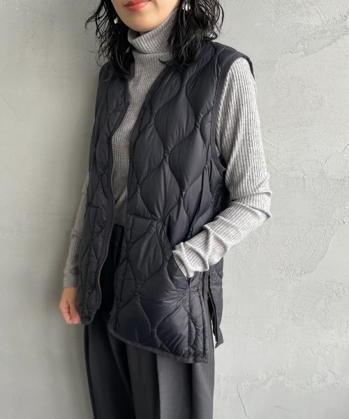 TAION（タイオン）の「【WEB先行予約】[TAION/タイオン] MILITARY ソフトシェル ダブルジップダウンベスト(WEB限定)（ダウンベスト・レディース・ブラック/カーキ・L/M）」の13枚目の写真