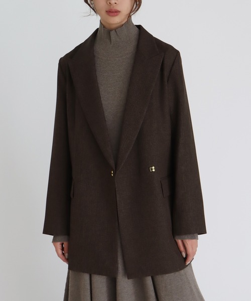 DRESSLAVE(ドレスレイブ)の「B7 / peaked lapel jacket(ピークドラペルジャケット)(テーラードジャケット・レディース・ブラウン/グレー・38)」の1枚目の写真