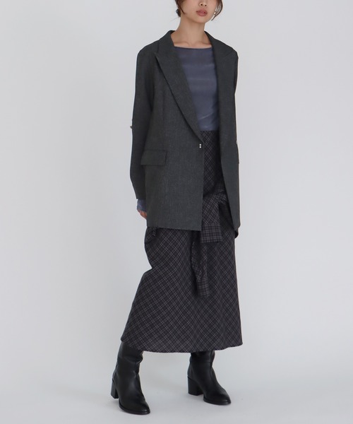 DRESSLAVE(ドレスレイブ)の「B7 / peaked lapel jacket(ピークドラペルジャケット)(テーラードジャケット・レディース・ブラウン/グレー・38)」の4枚目の写真