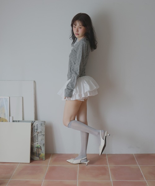 Mili affinity(ミリアフィニティー)の「Vネックレース付きフロントデザイントップス(Tシャツ/カットソー・レディース・杢グレー/オフホワイト/ブラック・FREE)」の19枚目の写真