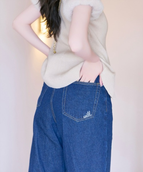 WILLSELECTION(ウィルセレクション)の「ワイドデニムパンツ(デニムパンツ・レディース・ブルー/ネイビー・S/M)」の18枚目の写真