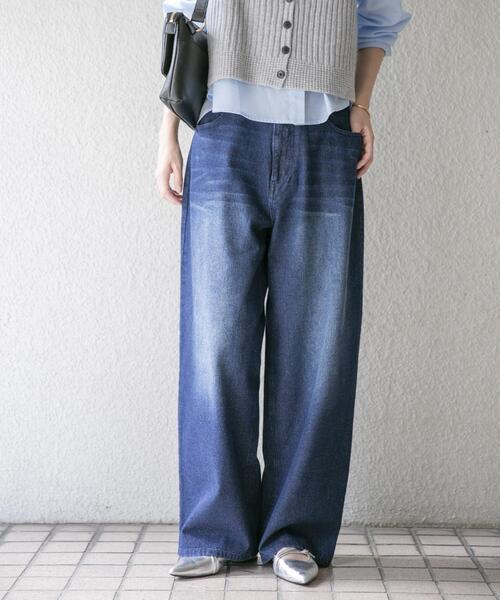 ITEMS URBANRESEARCH(アイテムズ アーバンリサーチ)の「コクーンワイドパンツ(その他パンツ・レディース・ライトブルー/ブラウン/ブルー・MEDIUM/SMALL)」の3枚目の写真