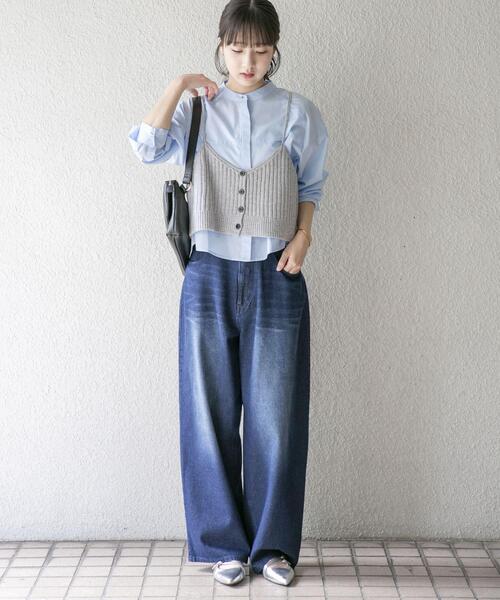 ITEMS URBANRESEARCH(アイテムズ アーバンリサーチ)の「コクーンワイドパンツ(その他パンツ・レディース・ライトブルー/ブラウン/ブルー・MEDIUM/SMALL)」の17枚目の写真