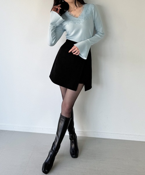 junoah(ジュノア)の「レース襟付きフレアスリーブニットトップス(ニット/セーター・レディース・アイボリー/ブラック/ライトブルー・MEDIUM/LARGE)」の12枚目の写真
