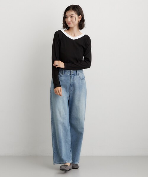 THE SHOP TK (ザ ショップ ティーケー )の「フリル襟 リブカットソー(Tシャツ/カットソー・レディース・ブラック/グレー/ダークブラウン・13/12)」の8枚目の写真