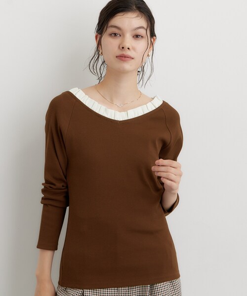 THE SHOP TK (ザ ショップ ティーケー )の「フリル襟 リブカットソー(Tシャツ/カットソー・レディース・ブラック/グレー/ダークブラウン・13/12)」の10枚目の写真