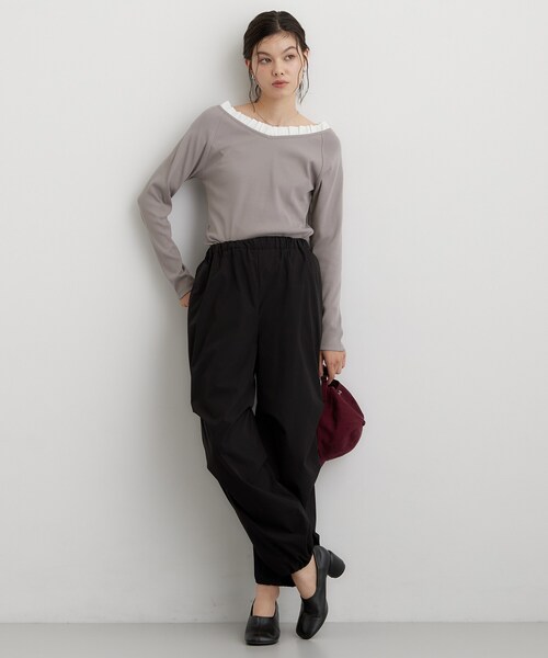 THE SHOP TK (ザ ショップ ティーケー )の「フリル襟 リブカットソー(Tシャツ/カットソー・レディース・ブラック/グレー/ダークブラウン・13/12)」の14枚目の写真