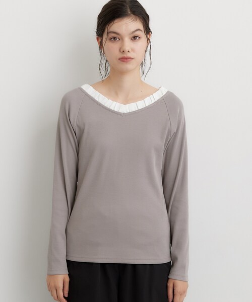 THE SHOP TK (ザ ショップ ティーケー )の「フリル襟 リブカットソー(Tシャツ/カットソー・レディース・ブラック/グレー/ダークブラウン・13/12)」の16枚目の写真