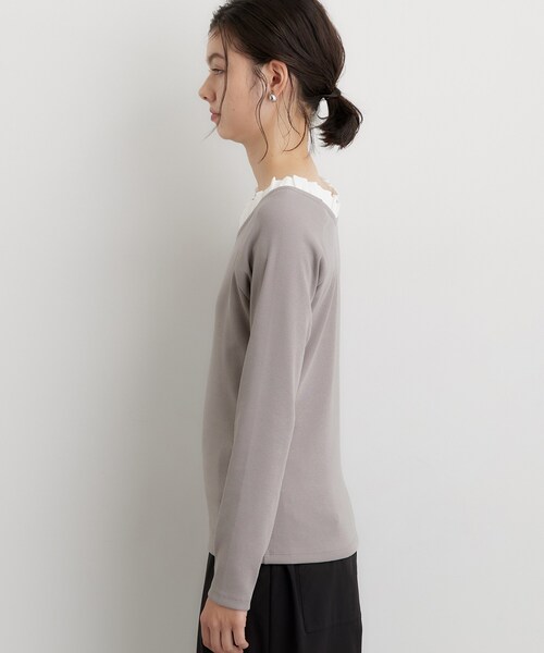 THE SHOP TK (ザ ショップ ティーケー )の「フリル襟 リブカットソー(Tシャツ/カットソー・レディース・ブラック/グレー/ダークブラウン・13/12)」の17枚目の写真