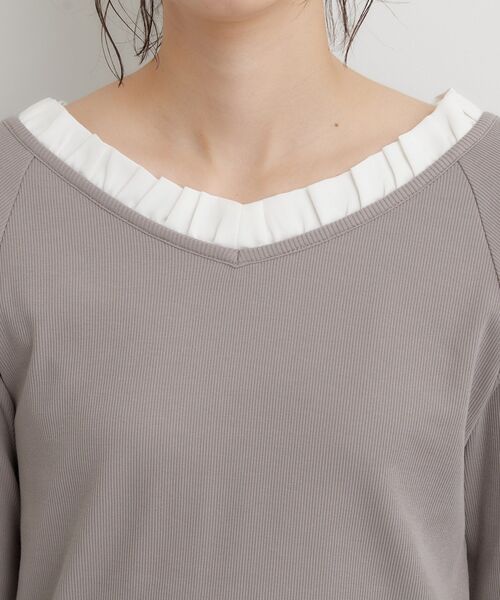 THE SHOP TK (ザ ショップ ティーケー )の「フリル襟 リブカットソー(Tシャツ/カットソー・レディース・ブラック/グレー/ダークブラウン・13/12)」の19枚目の写真