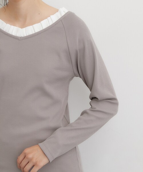 THE SHOP TK (ザ ショップ ティーケー )の「フリル襟 リブカットソー(Tシャツ/カットソー・レディース・ブラック/グレー/ダークブラウン・13/12)」の20枚目の写真