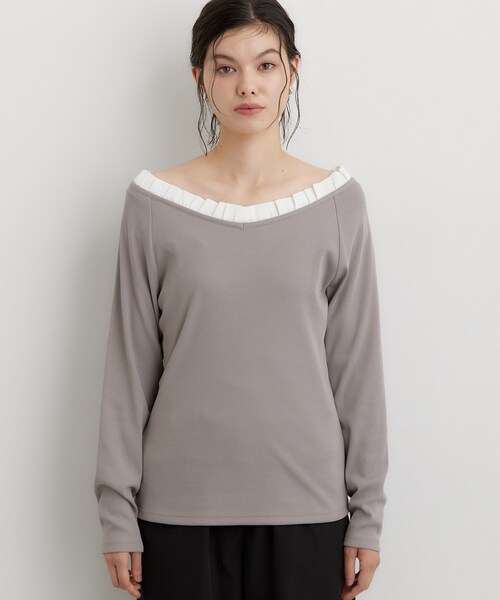 THE SHOP TK (ザ ショップ ティーケー )の「フリル襟 リブカットソー(Tシャツ/カットソー・レディース・ブラック/グレー/ダークブラウン・13/12)」の22枚目の写真