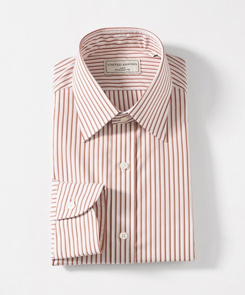 UNITED ARROWS(ユナイテッドアローズ)の「イージーケア AG シックシンストライプ ショートポイント レギュラーカラーシャツ 抗菌防臭(シャツ/ブラウス・メンズ・ダークオレンジ・41cm/39cm/37cm/38cm/40cm)」の1枚目の写真