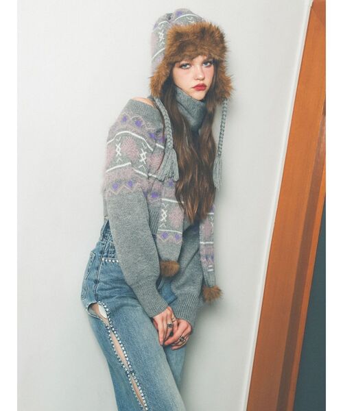 EVRIS(エヴリス)の「サイドビジューワイドデニムパンツ(デニムパンツ・レディース・インディゴブルー/ブラック・SMALL/MEDIUM)」の6枚目の写真