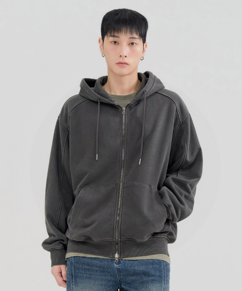 CHASECULT(チェイスカルト)の「メンズ PIGMENT フードジップアップ-FERK4331B09(パーカー・メンズ・ダークグレー・95/100/105)」の1枚目の写真