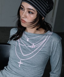 3.3 Field Trip | 3.3 Field Trip/アクセプリント薄手ロングスリーブトップス(Tシャツ/カットソー)