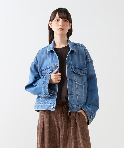 LOGEMENT DE CLAIRE(ロジュモンドクレール)の「【Healthy denim/ヘルシーデニム】Latte(デニムジャケット・レディース・インディゴブルー・FREE)」の1枚目の写真