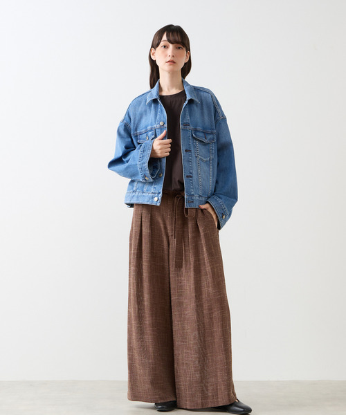 LOGEMENT DE CLAIRE(ロジュモンドクレール)の「【Healthy denim/ヘルシーデニム】Latte(デニムジャケット・レディース・インディゴブルー・FREE)」の2枚目の写真