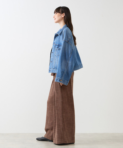 LOGEMENT DE CLAIRE(ロジュモンドクレール)の「【Healthy denim/ヘルシーデニム】Latte(デニムジャケット・レディース・インディゴブルー・FREE)」の4枚目の写真