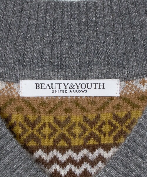 BEAUTY&YOUTH UNITED ARROWS（ビューティーアンドユースユナイテッドアローズ）の「ウールブレンド フェアアイル Vネックベスト（ベスト・レディース・ピンク/オリーブ・FREE）」の10枚目の写真