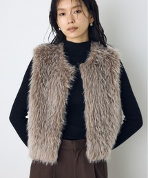 フェイクファーベスト 秋服　冬服　無地　アニマル柄　ヒョウ柄　豹柄