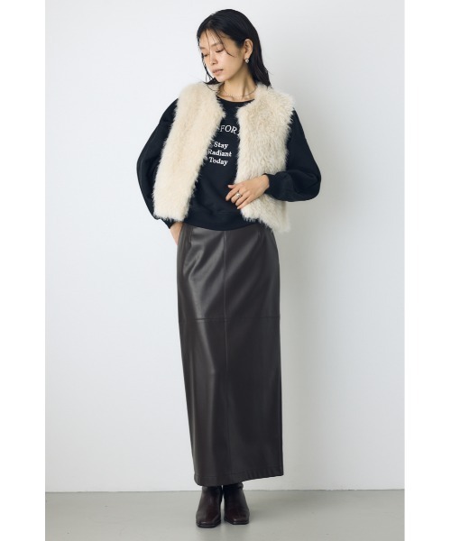 AZUL by moussy(アズールバイマウジー)の「フェイクファーベスト 秋服 冬服 無地 アニマル柄 ヒョウ柄 豹柄(ベスト・レディース・ベージュ系その他/グレー/ベージュ/アイボリー・FREE)」の9枚目の写真