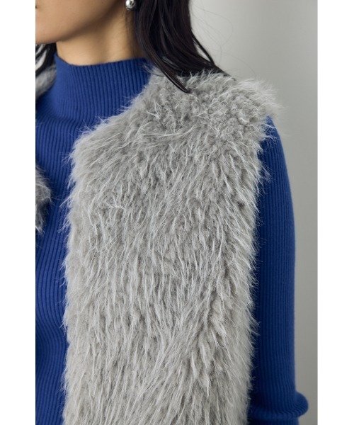 AZUL by moussy(アズールバイマウジー)の「フェイクファーベスト 秋服 冬服 無地 アニマル柄 ヒョウ柄 豹柄(ベスト・レディース・ベージュ系その他/グレー/ベージュ/アイボリー・FREE)」の19枚目の写真