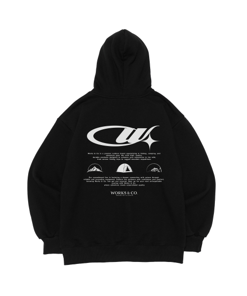 WORKS & CO.(ワークス アンド コー)の「キャンプサイトフードTシャツ(ブラック)(パーカー・レディース・その他・SMALL/MEDIUM/LARGE/X-LARGE/S/M/L/XL)」の2枚目の写真
