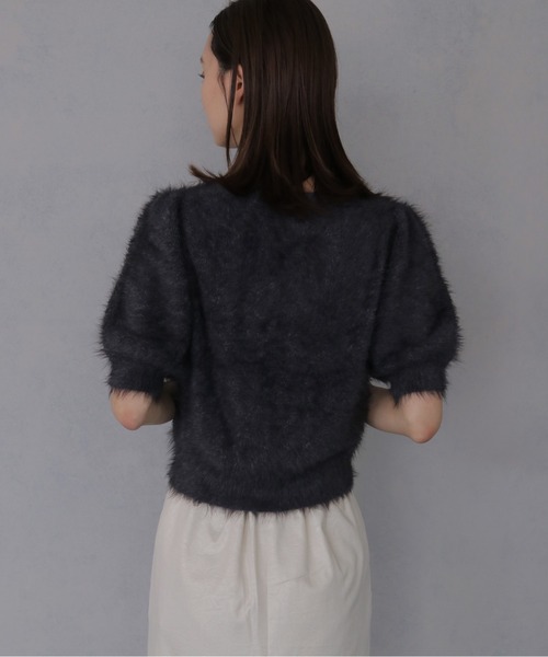 &g'aime（アンジェム）の「【&ｇ'aime 】シャギーハーフスリーブトップス　Shaggy Half Sleeve Top（ニット/セーター・レディース・ライトグレー/チャコールグレー/ベージュ・FREE）」の15枚目の写真