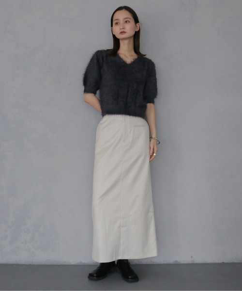 &g'aime（アンジェム）の「【&ｇ'aime 】シャギーハーフスリーブトップス　Shaggy Half Sleeve Top（ニット/セーター・レディース・ライトグレー/チャコールグレー/ベージュ・FREE）」の17枚目の写真