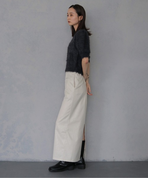 &g'aime（アンジェム）の「【&ｇ'aime 】シャギーハーフスリーブトップス　Shaggy Half Sleeve Top（ニット/セーター・レディース・ライトグレー/チャコールグレー/ベージュ・FREE）」の18枚目の写真