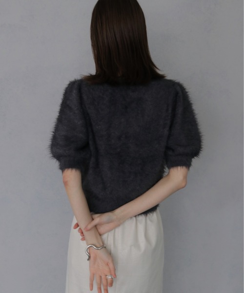 &g'aime（アンジェム）の「【&ｇ'aime 】シャギーハーフスリーブトップス　Shaggy Half Sleeve Top（ニット/セーター・レディース・ライトグレー/チャコールグレー/ベージュ・FREE）」の14枚目の写真