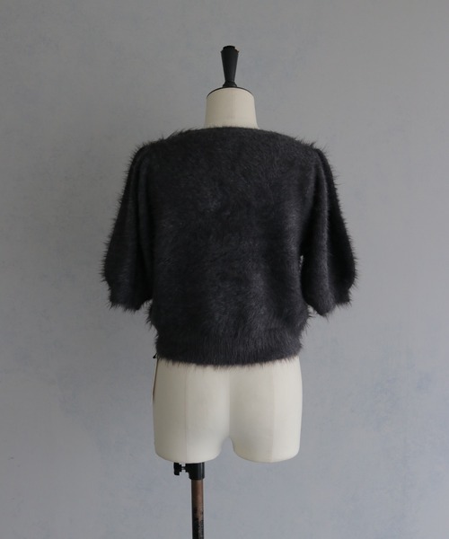 &g'aime（アンジェム）の「【&ｇ'aime 】シャギーハーフスリーブトップス　Shaggy Half Sleeve Top（ニット/セーター・レディース・ライトグレー/チャコールグレー/ベージュ・FREE）」の8枚目の写真