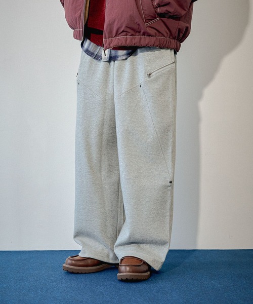 niko and...(ニコアンド)の「ワイドZIPスウェットパンツ(スウェットパンツ・メンズ・グレー/ブラック・LARGE/MEDIUM)」の1枚目の写真