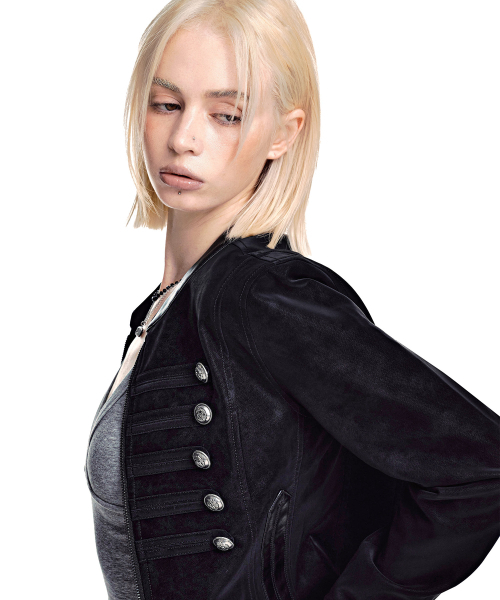 SECONDMONO（セカンドモノローグ）の「Napoleon フェイクヌバック クロップドジャケット [BLACK]_SEWJK004BLACK（その他アウター・レディース・その他・F）」の3枚目の写真