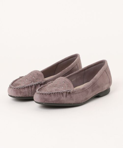 UnReef（アンリーフ）の「ホットフィックスモカシューズ（パンプス・レディース・サンドベージュ/ブラック・22.5cm/23.0cm/23.5cm/24.0cm/24.5cm）」の2枚目の写真