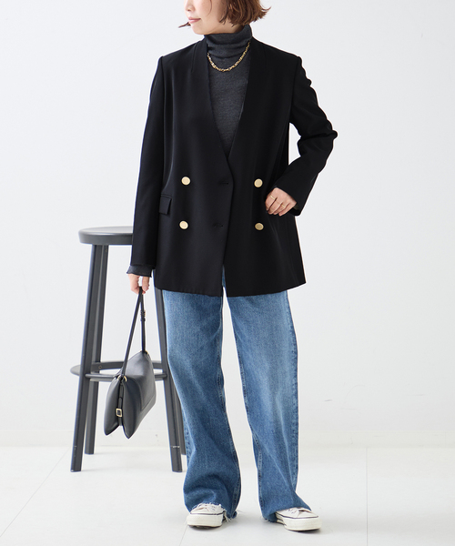 journal standard L'essage(ジャーナルスタンダードレサージュ)の「丸胴ハイネックプルオーバー(Tシャツ/カットソー・レディース・チャコールグレー/アイボリー/サックスブルー・FREE)」の11枚目の写真