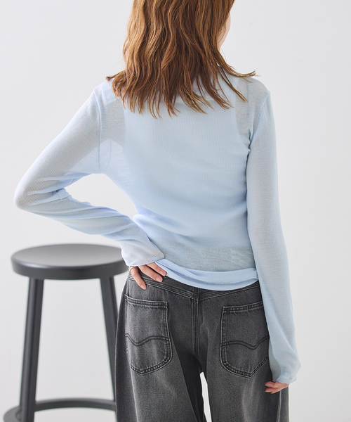 journal standard L'essage(ジャーナルスタンダードレサージュ)の「丸胴ハイネックプルオーバー(Tシャツ/カットソー・レディース・チャコールグレー/アイボリー/サックスブルー・FREE)」の20枚目の写真