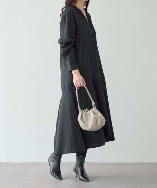 BEARDSLEY(ビアズリー)の「《WEB限定》カラーレスシャツワンピース(ワンピース・レディース・ブラック/カーキ/ネイビー・0/1)」の6枚目の写真